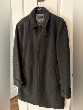 Theory Men’s Charcoal Wool Pea Coat